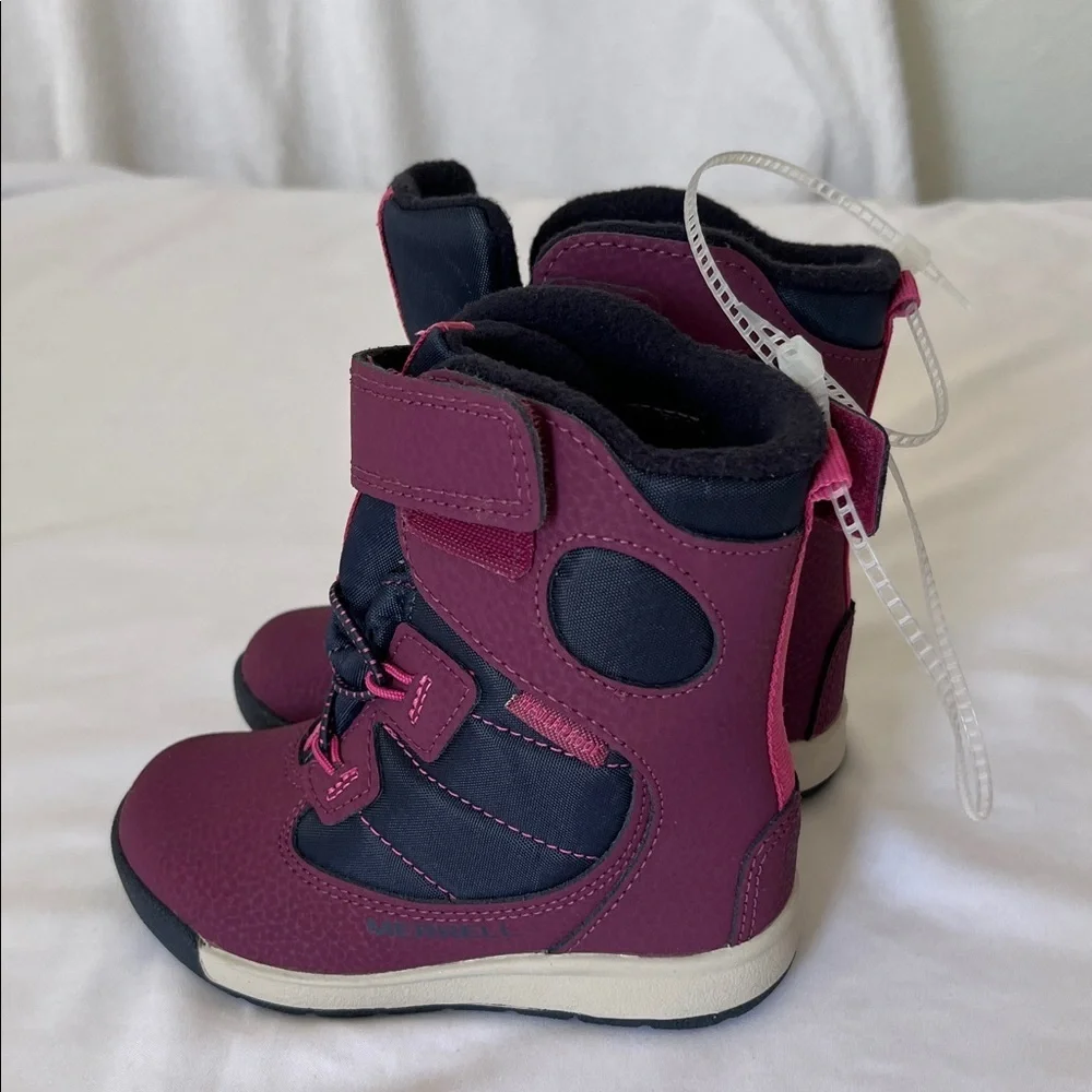 Merrell Kids Burgundy and Black Boots